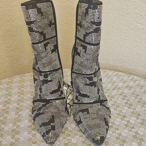Elegant Black and Silver Women's Boots